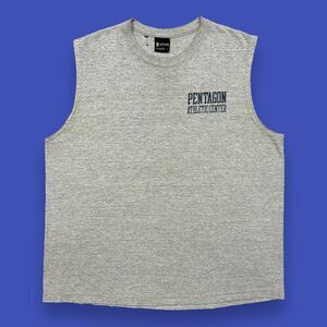 Vintage Thrashed Tank Top Pentagon Athletic Center Sleeveless Tee y2k Large